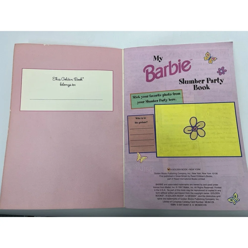 My Barbie Slumber Party Book Golden Books with Stickers 1998 PB